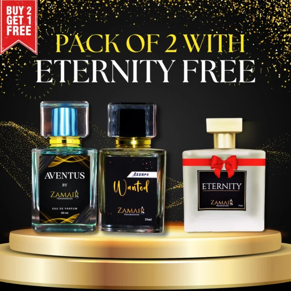 Azzaro Wanted & Aventus By Zamair, + Eternity 50ml Free